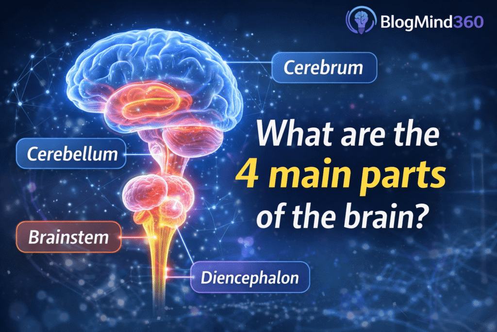 What are the 4 main parts of the brain?