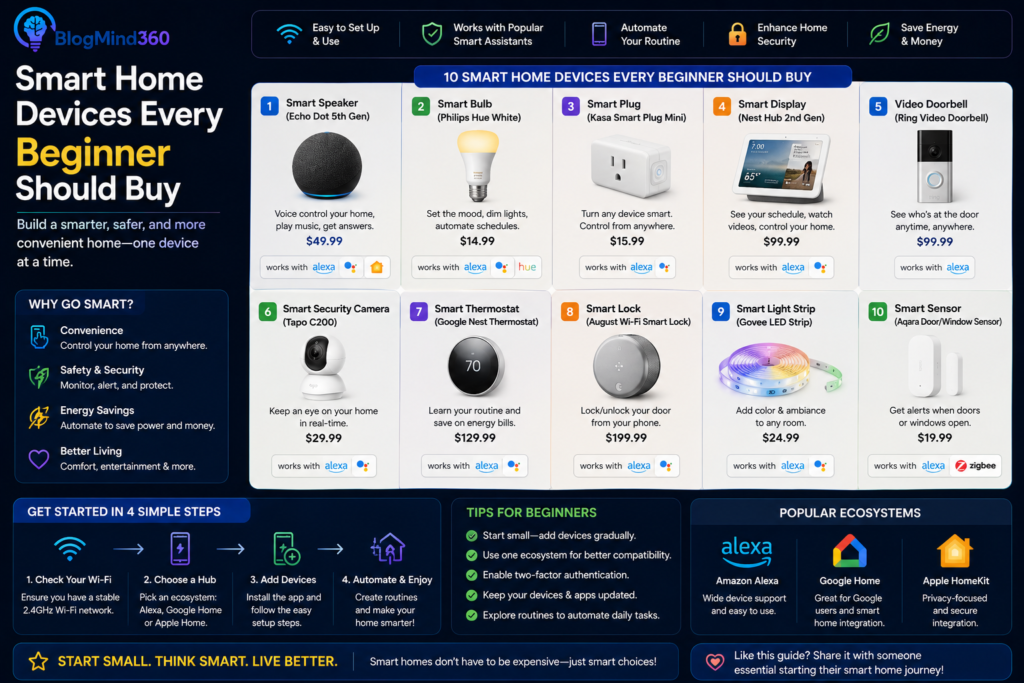 Smart Home Devices Every Beginner Should Buy