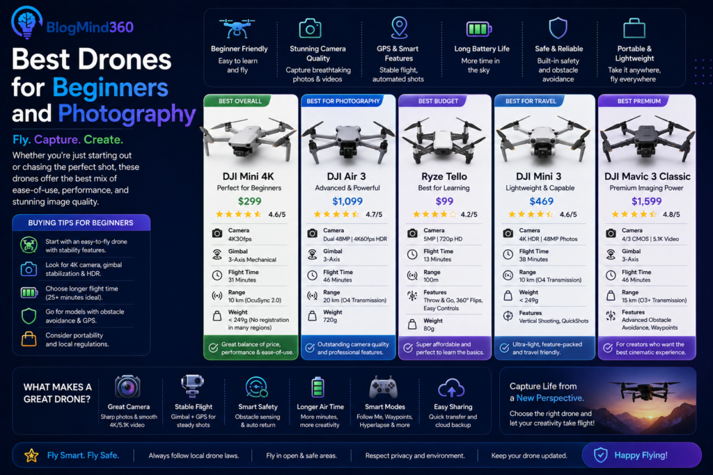 Best Drones for Beginners and Photography