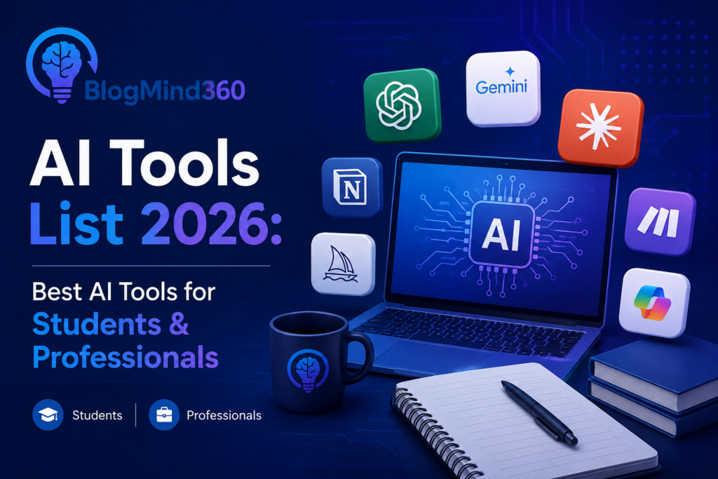 Student and young professional comparing AI tools like ChatGPT and Notion AI side by side on a laptop