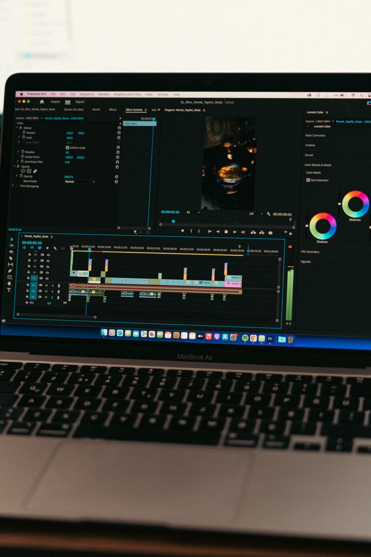 Laptop screen displaying video editing and recording software interface, representing free screen recording tools