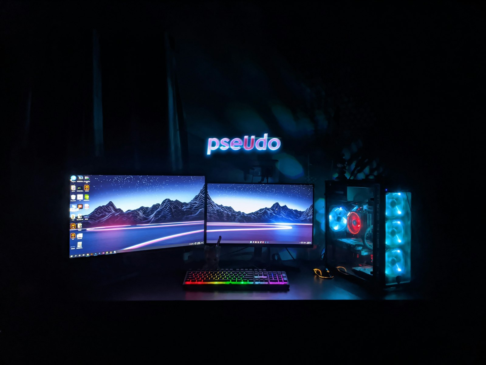 Black flat screen computer monitor turned on with a keyboard, illustrating the PC gaming setup gamers use to browse SteamDB and Nexus Mods